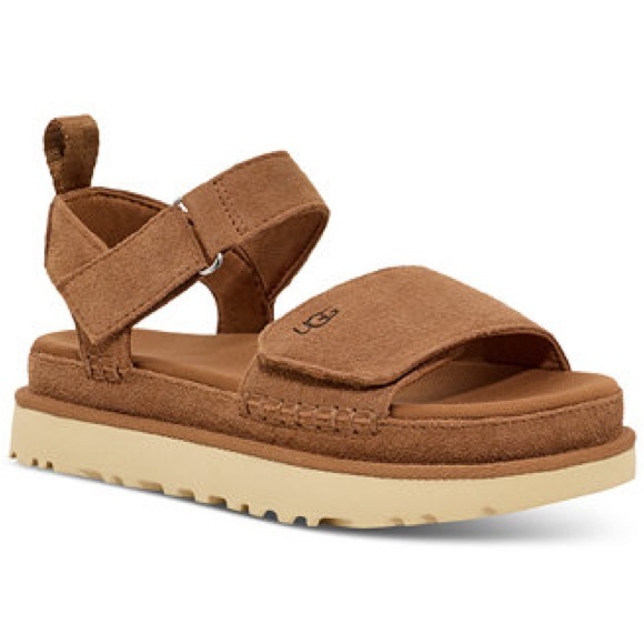 UGG Women's Goldenstar Flat Platform Lug-Sole Sandals in Chestnut 8.5 - Picture 6 of 6